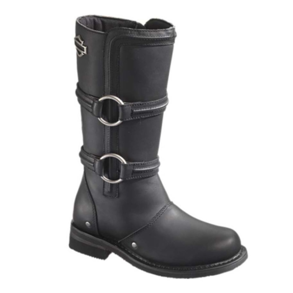 Harley-Davidson® Women's Chantay Black Leather 11.0-Inch Motorcycle Boots | 7.5